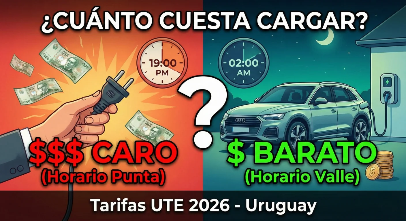 cuánto cuesta cargar un auto electrico en uruguay 2026